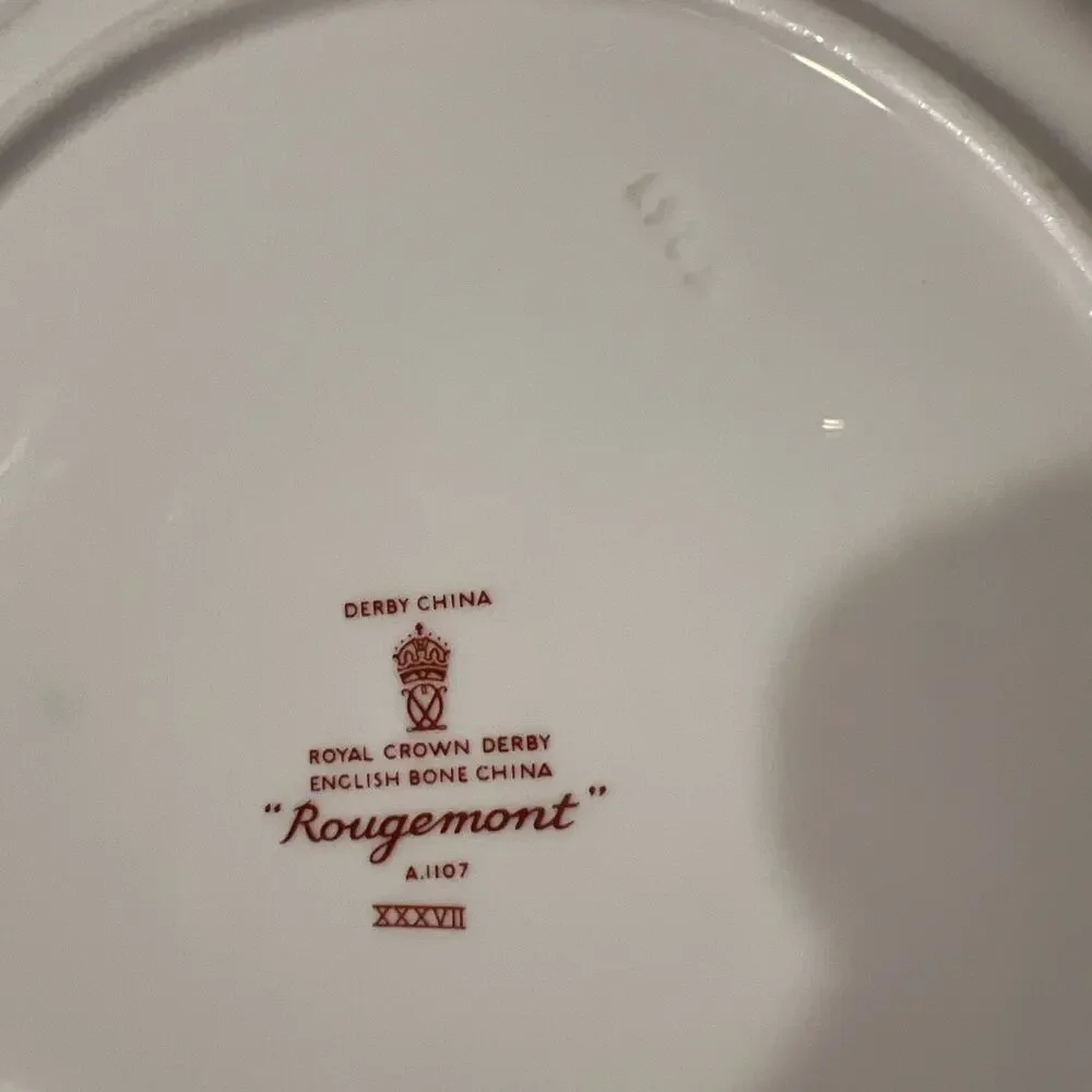 Royal Crown Derby Rougemont Dessert Sandwich Cake Plate Discontinued EUC